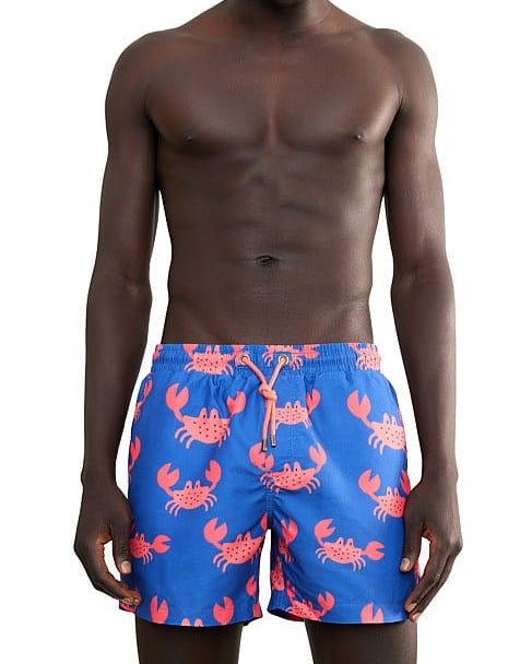 Skwosh Mr Pinchy Mens Swim Shorts -Blue Mr Pinchy Mens Swim Shorts -Blue Splash Swimwear Mens Clothing