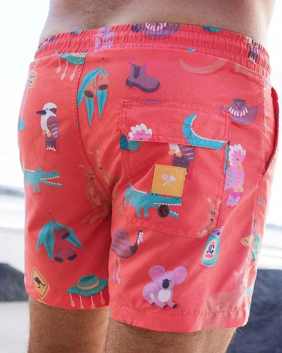 Skwosh Outback Jack Mens Swim Shorts -Rust Outback Jack Mens Swim Shorts -Rust Splash Swimwear Mens Clothing