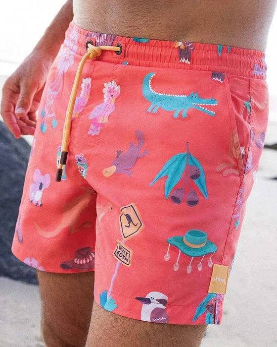 Skwosh Outback Jack Mens Swim Shorts -Rust Outback Jack Mens Swim Shorts -Rust Splash Swimwear Mens Clothing