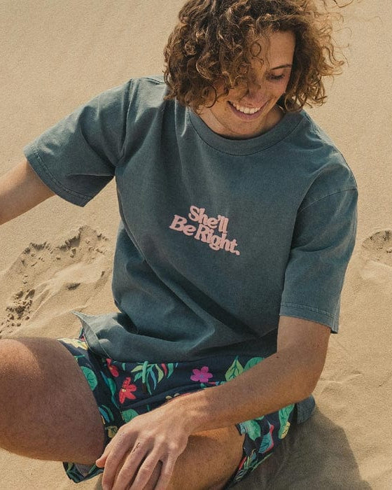 Skwosh She'll Be Right Regular Tee - Charcoal She'll Be Right Regular Tee - Charcoal Splash Swimwear Mens Clothing
