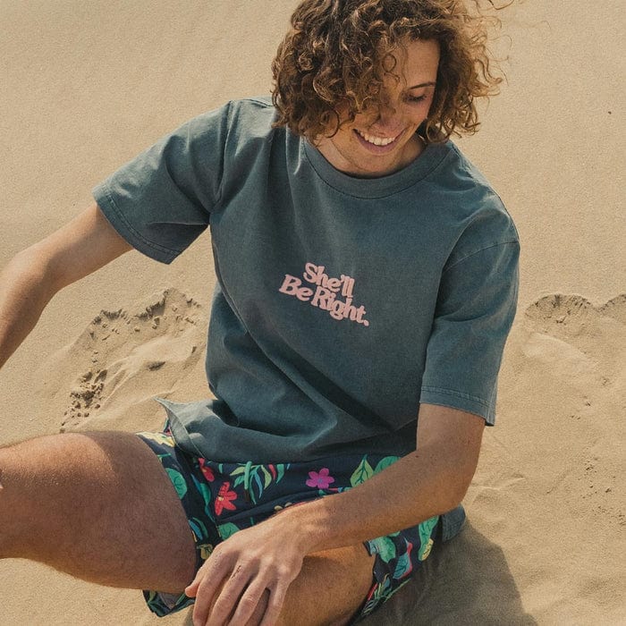 Skwosh She'll Be Right Regular Tee - Charcoal She'll Be Right Regular Tee - Charcoal Splash Swimwear Mens Clothing