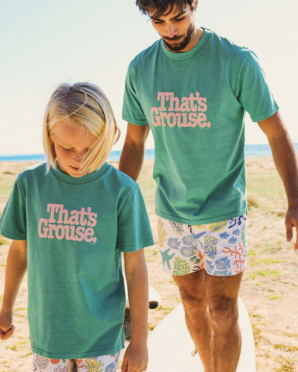 Skwosh Skwosh Thats Grouse Regular Tee - Green Skwosh Thats Grouse Regular Tee - Green Splash Swimwear Mens Clothing