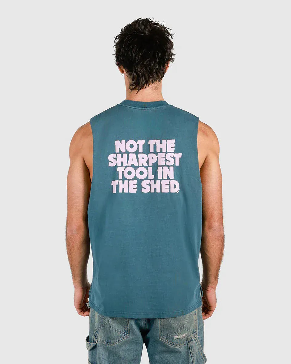 Skwosh Skwosh Tool In The Shed Regular Tank - Navy Skwosh No Dramas Muscle Tank Splash Swimwear Shirts