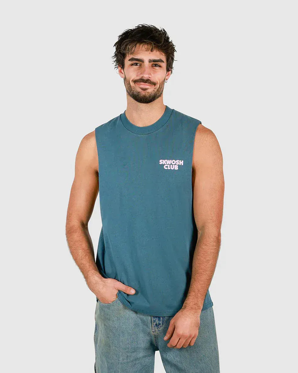 Skwosh Skwosh Tool In The Shed Regular Tank - Navy Skwosh No Dramas Muscle Tank Splash Swimwear Shirts