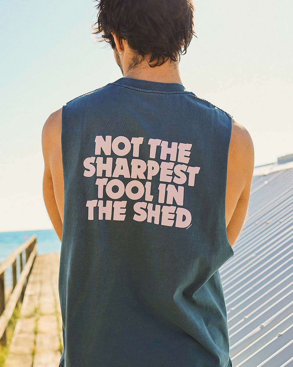 Skwosh Skwosh Tool In The Shed Regular Tank - Navy Skwosh No Dramas Muscle Tank Splash Swimwear Shirts
