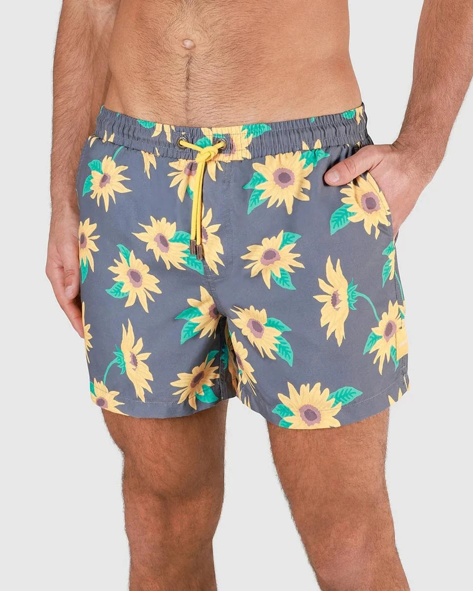 Skwosh Sunny Boy Mens Swim Shorts - Charcoal Skwosh Sunny Boy Mens Swim Shorts - Charcoal Splash Swimwear Mens Clothing