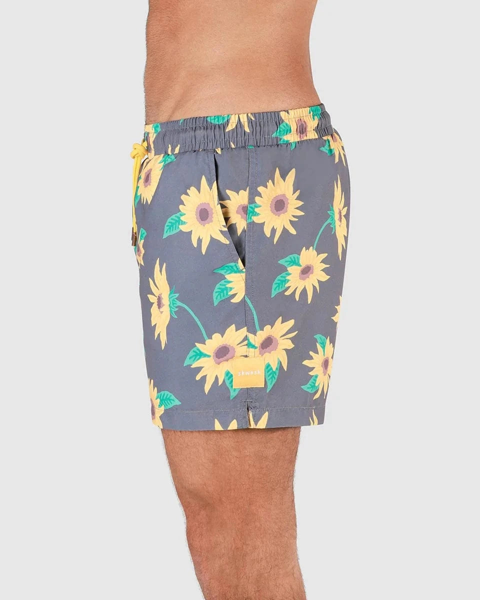 Skwosh Sunny Boy Mens Swim Shorts - Charcoal Skwosh Sunny Boy Mens Swim Shorts - Charcoal Splash Swimwear Mens Clothing