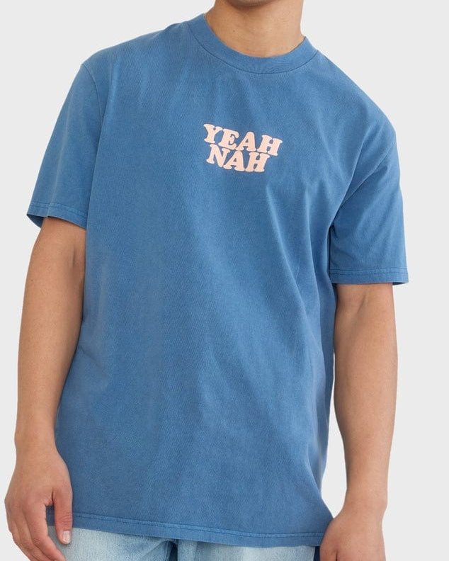 Skwosh Yeah Nah Regular Tee - Blue Yeah Nah Regular Tee - Blue Splash Swimwear Mens Clothing