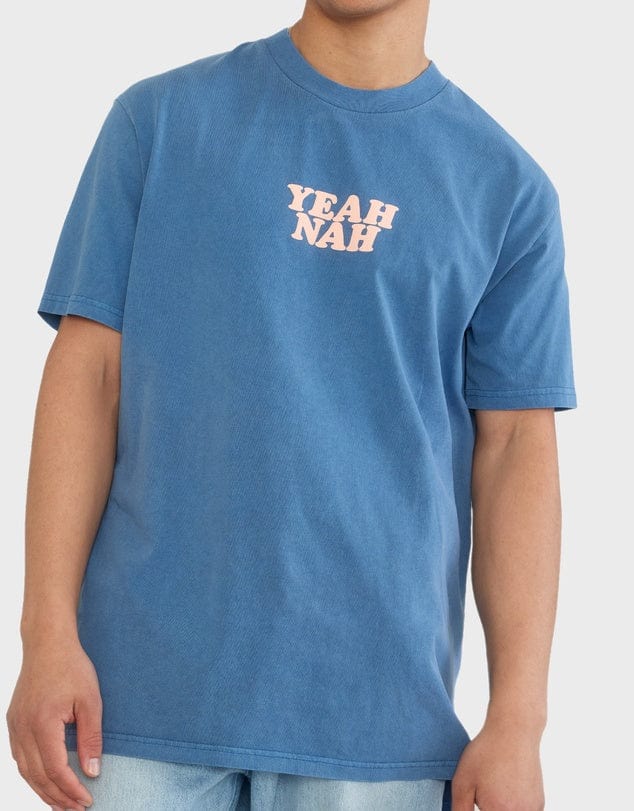 Skwosh Yeah Nah Regular Tee - Blue Yeah Nah Regular Tee - Blue Splash Swimwear Mens Clothing
