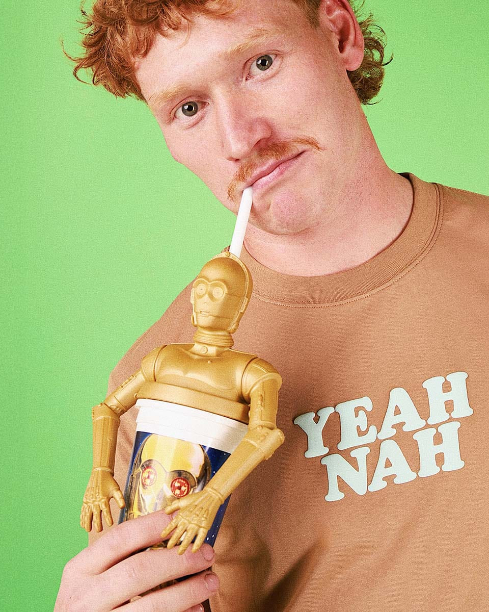 Skwosh Yeah Nah Regular Tee - Mocha Yeah Nah Regular Tee - Mocha Splash Swimwear Mens Clothing