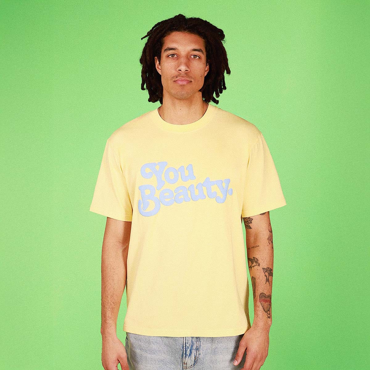 Skwosh You Beauty Regular Tee in Lemon You Beauty Regular Tee in Lemon Splash Swimwear Mens Clothing