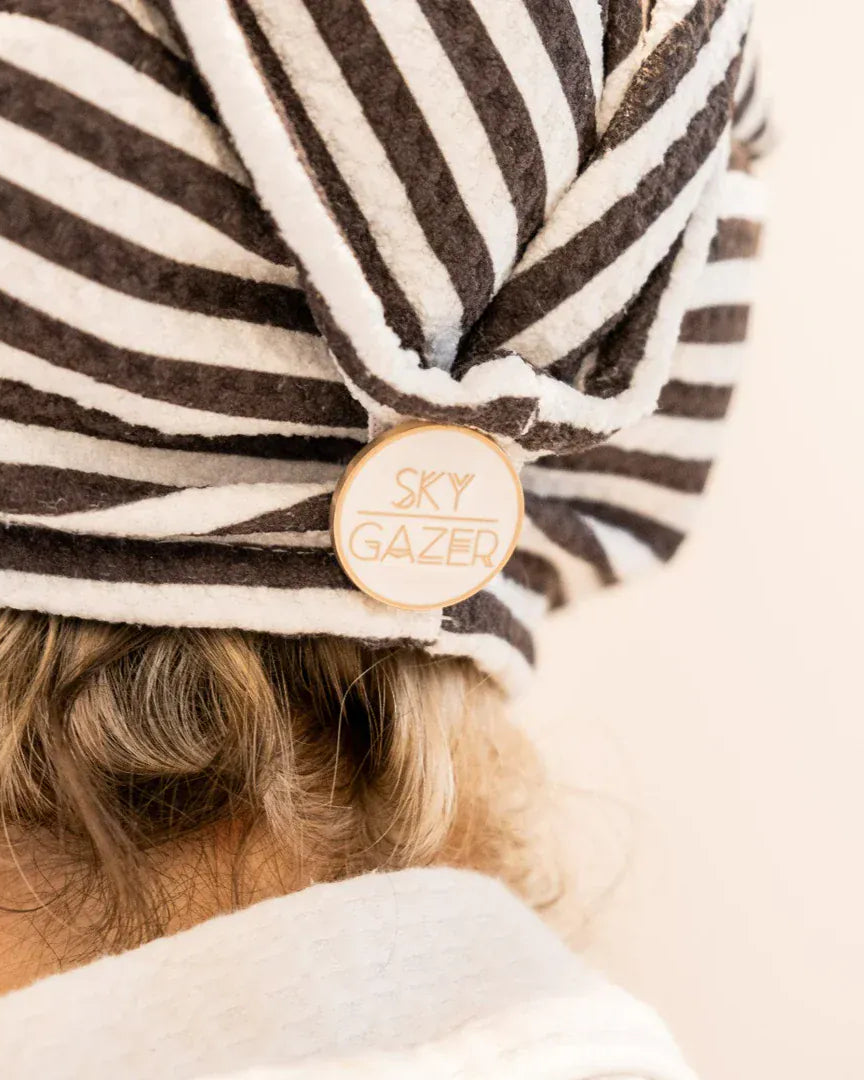 Sky Gazer Quick Dry Hair Wrap - Black Sky Gazer Quick Dry Hair Wrap - Malua Splash Swimwear Beach Towels 040835917081