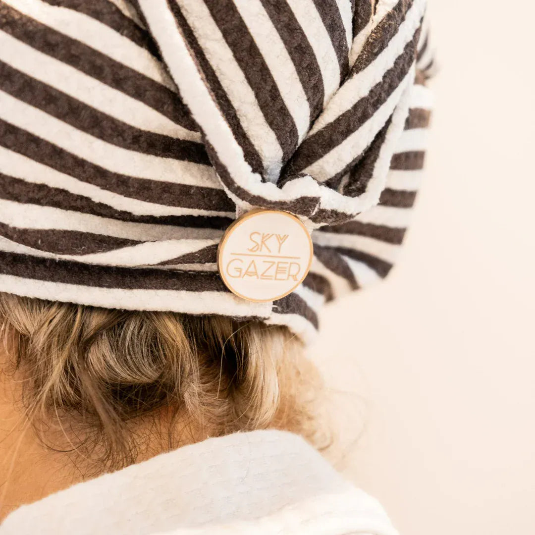 Sky Gazer Quick Dry Hair Wrap - Black Sky Gazer Quick Dry Hair Wrap - Malua Splash Swimwear Beach Towels 040835917081