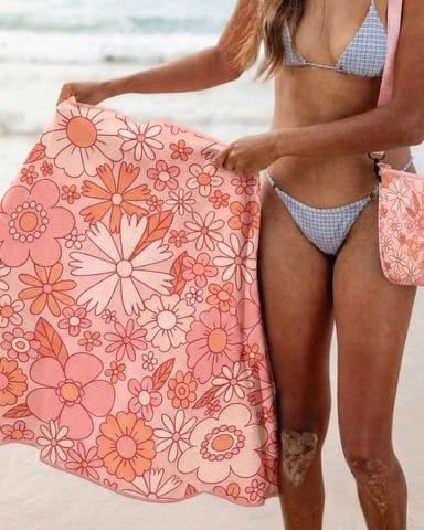 Sky Gazer Sky Gazer Culture Flower Power - Sand Free Towel Sky Gazer Culture Flower Power - Sand Free Towel Splash Swimwear Bags Sand / Large 667758503865