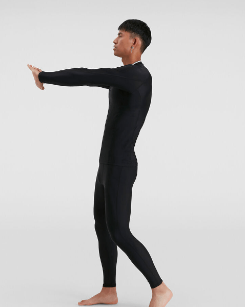 Speedo Mens Long Sleeve Rash Top - Black Speedo Mens Essential Short Sleeve Swim Tee Splash Swimwear Mens