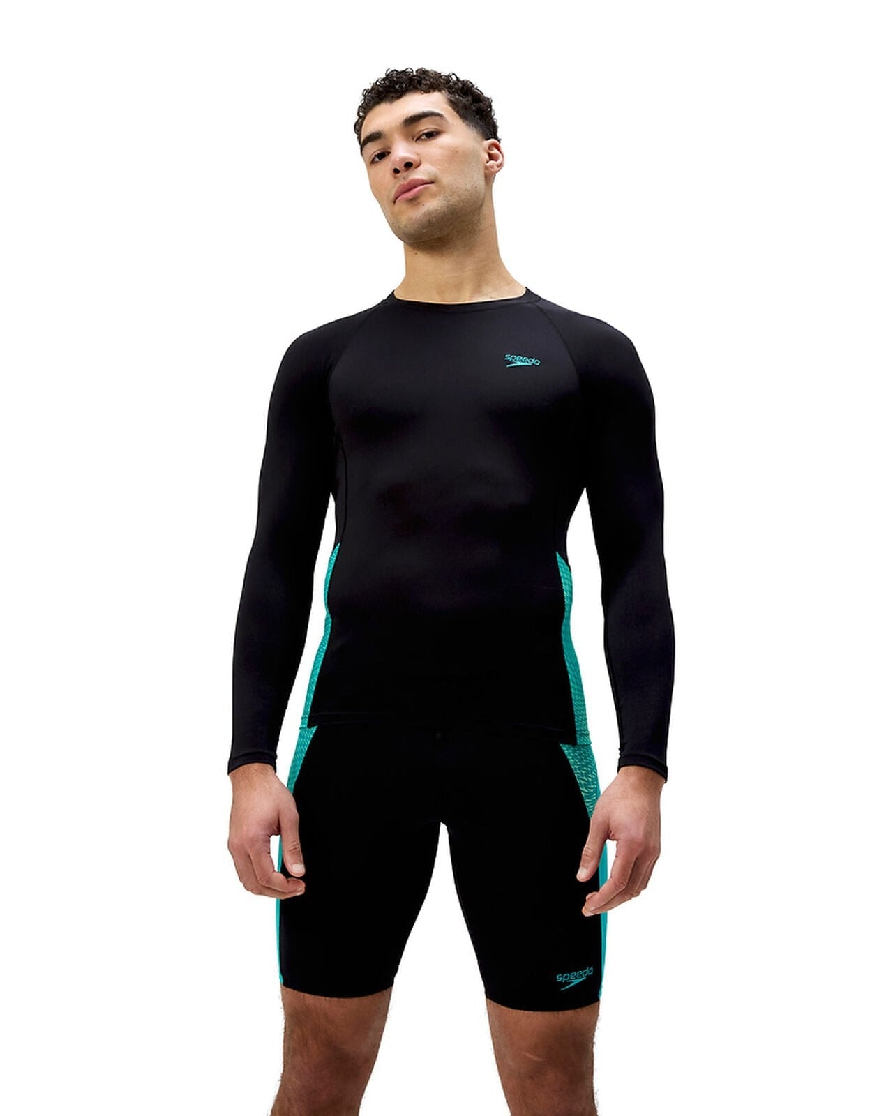 Speedo Speedo Mens Endurance+ Splice Rash Top Speedo Mens Endurance+ Splice Rash Top Splash Swimwear Mens