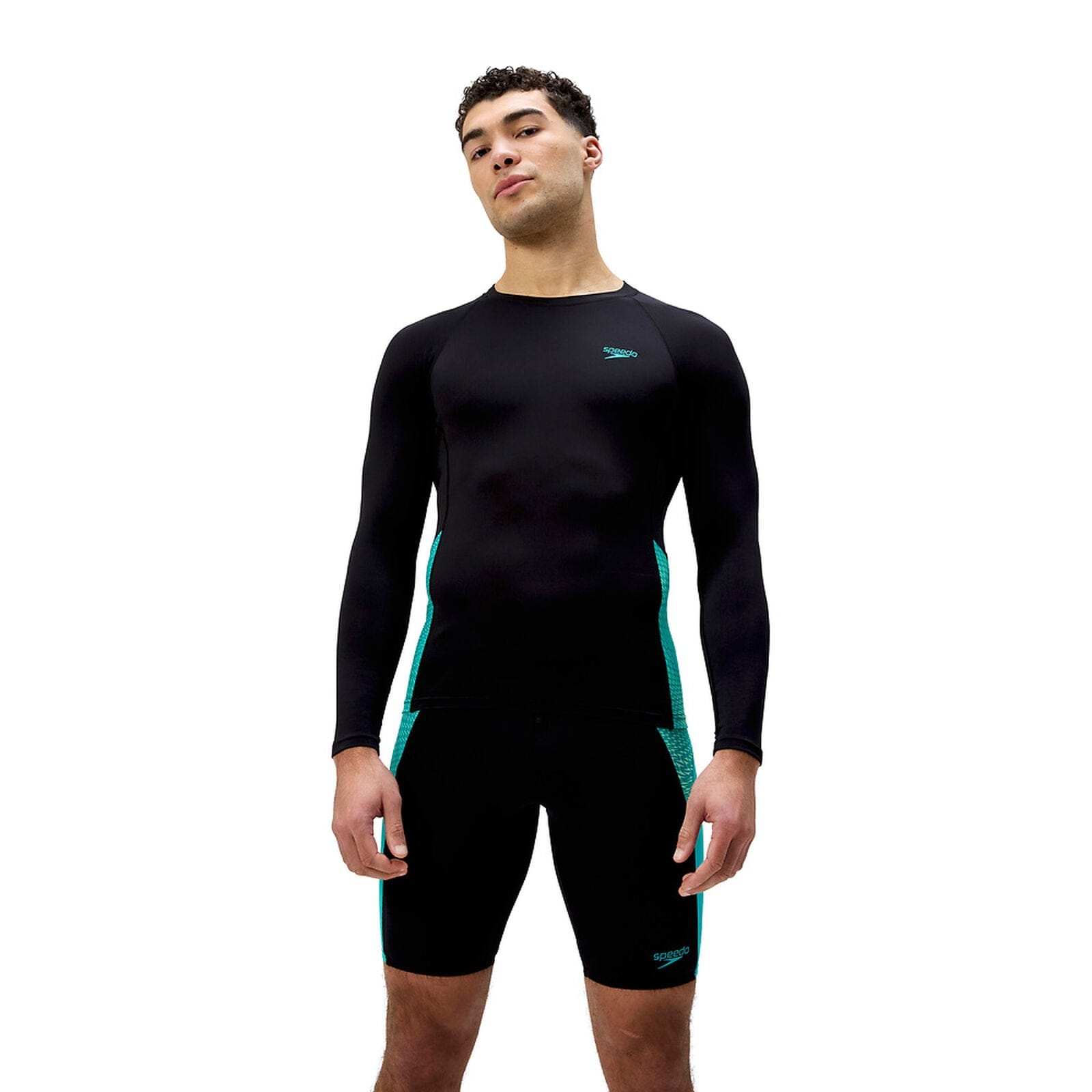 Speedo Speedo Mens Endurance+ Splice Rash Top Speedo Mens Endurance+ Splice Rash Top Splash Swimwear Mens