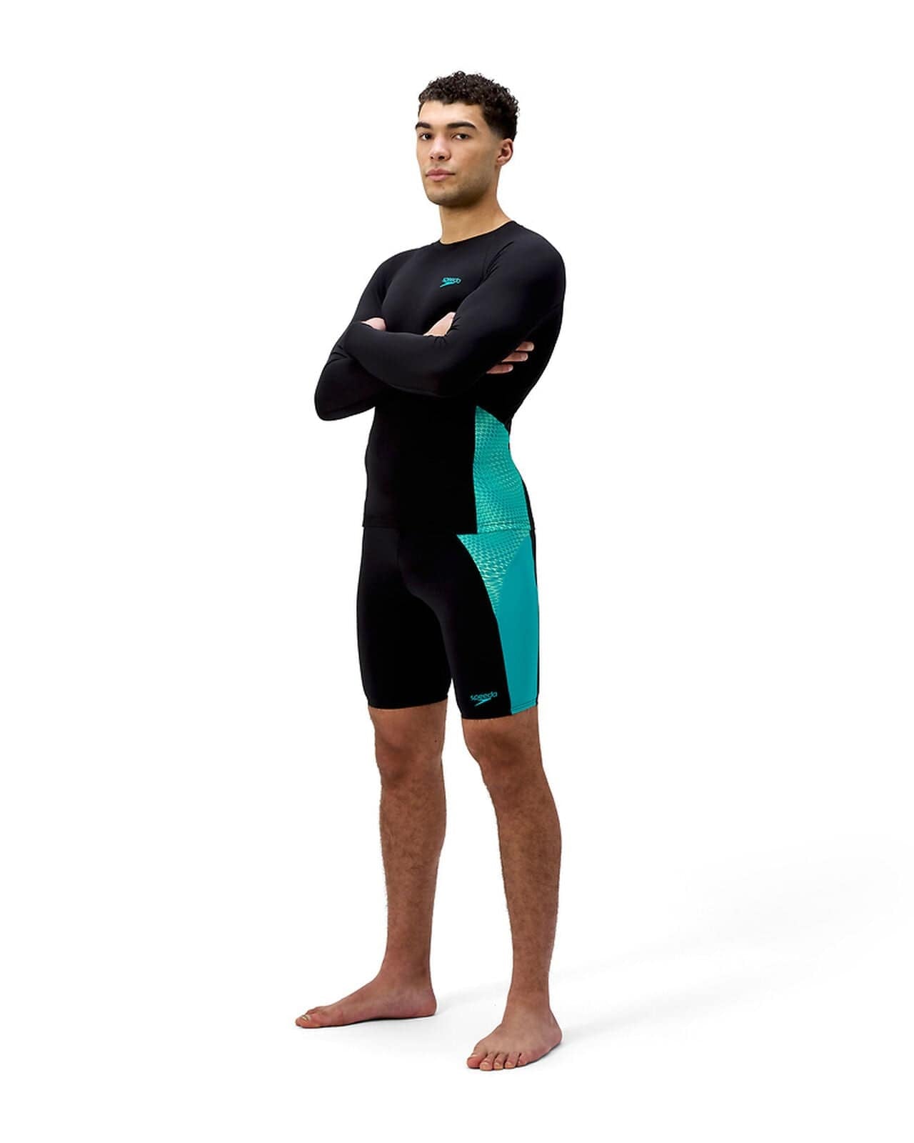Speedo Speedo Mens Endurance+ Splice Rash Top Speedo Mens Endurance+ Splice Rash Top Splash Swimwear Mens