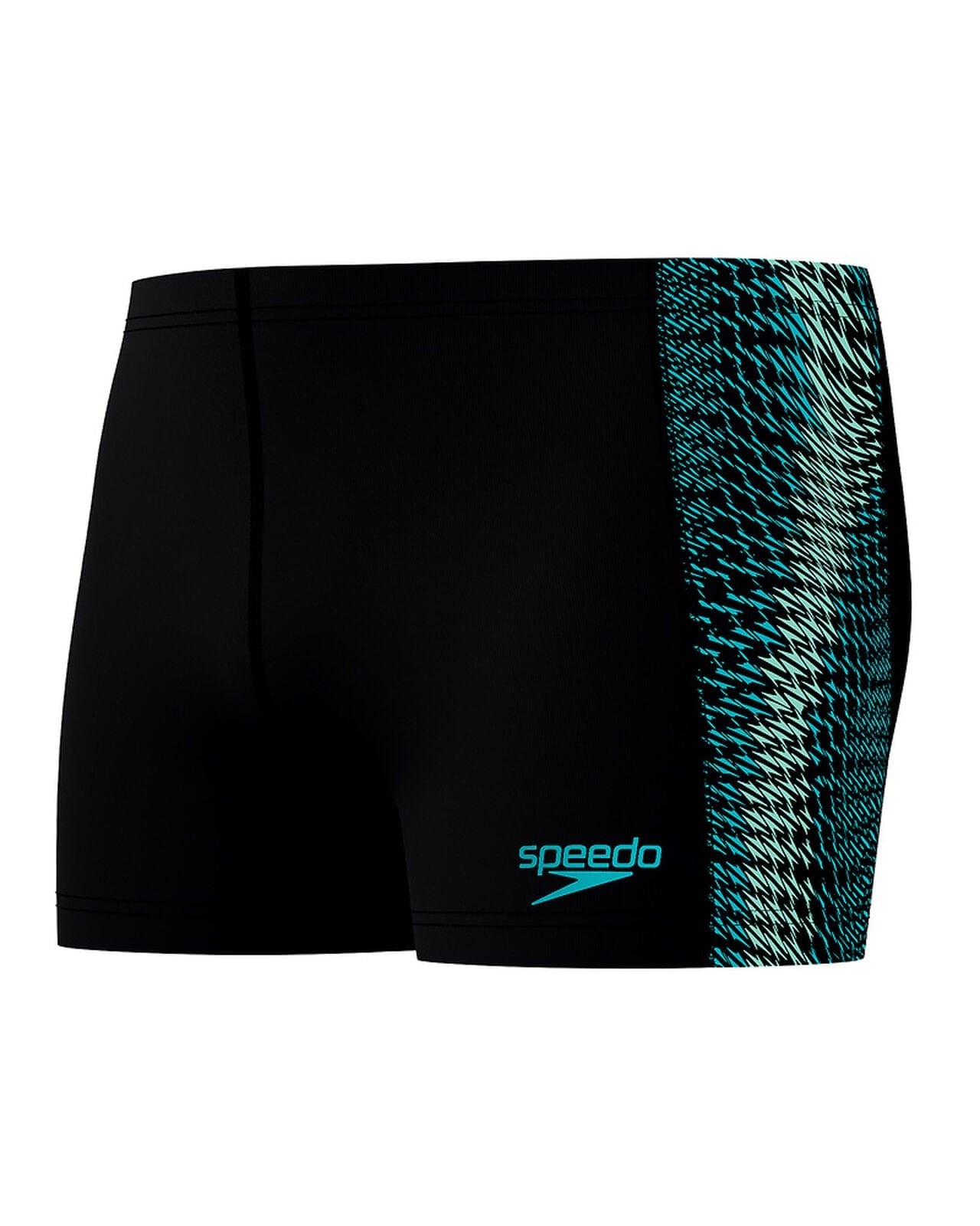 Speedo Speedo Mens Endurance+ Tech Panel Aquashort - Black/Turquoise Gem Speedo Mens Endurance+ Tech Panel Aquashort - Black/Turquoise Gem Splash Swimwear Mens