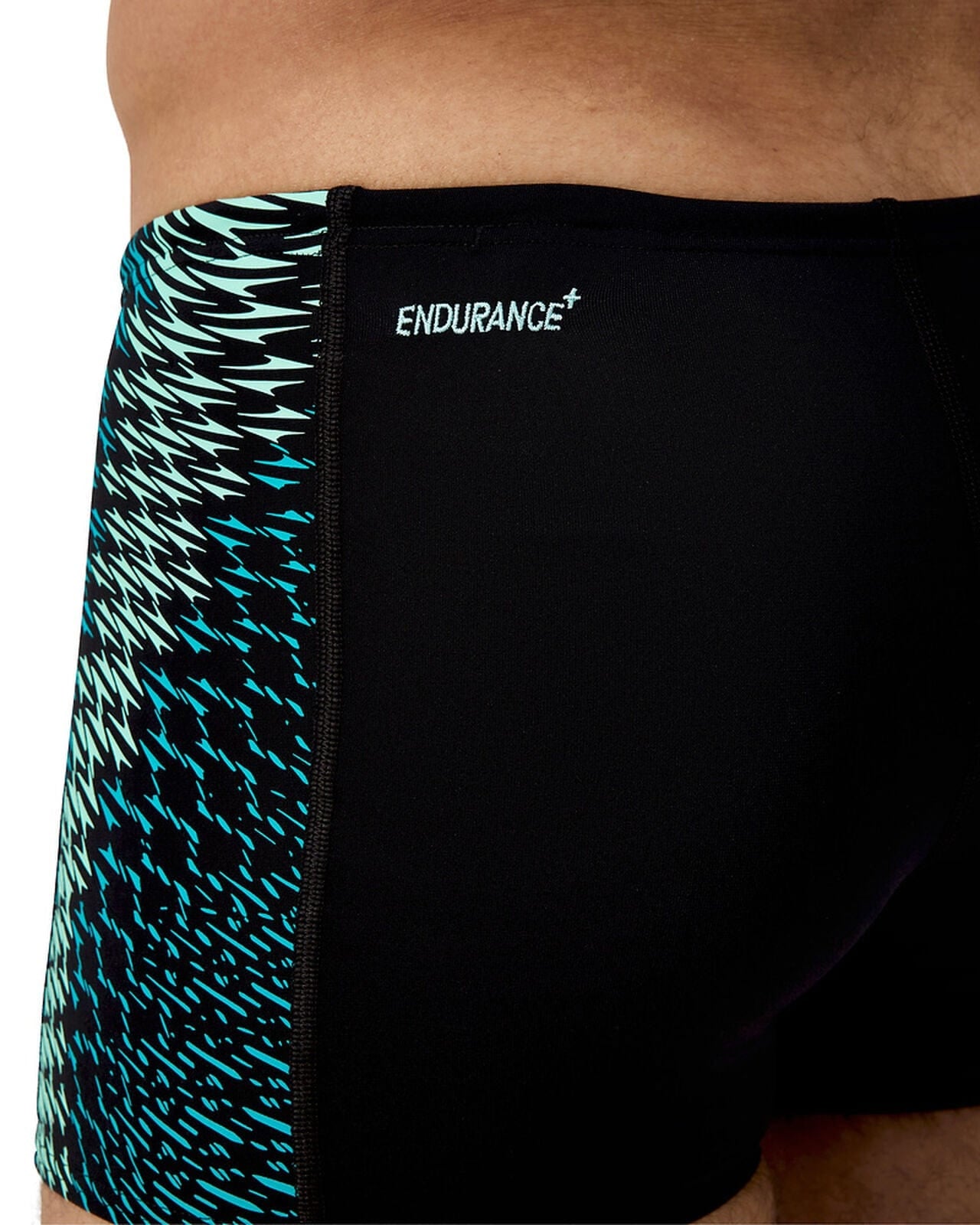 Speedo Speedo Mens Endurance+ Tech Panel Aquashort - Black/Turquoise Gem Speedo Mens Endurance+ Tech Panel Aquashort - Black/Turquoise Gem Splash Swimwear Mens