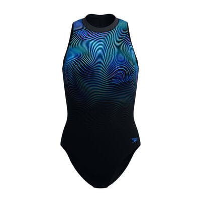 Speedo Speedo Womens Printed Hydrasuit One Piece 8/A000265002 Speedo Womens Printed Hydrasuit One Piece Splash Swimwear 34