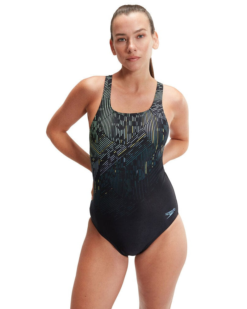 Speedo Womens Digital Printed Medalist Speedo Womens Digital Printed Medalist Splash Swimwear