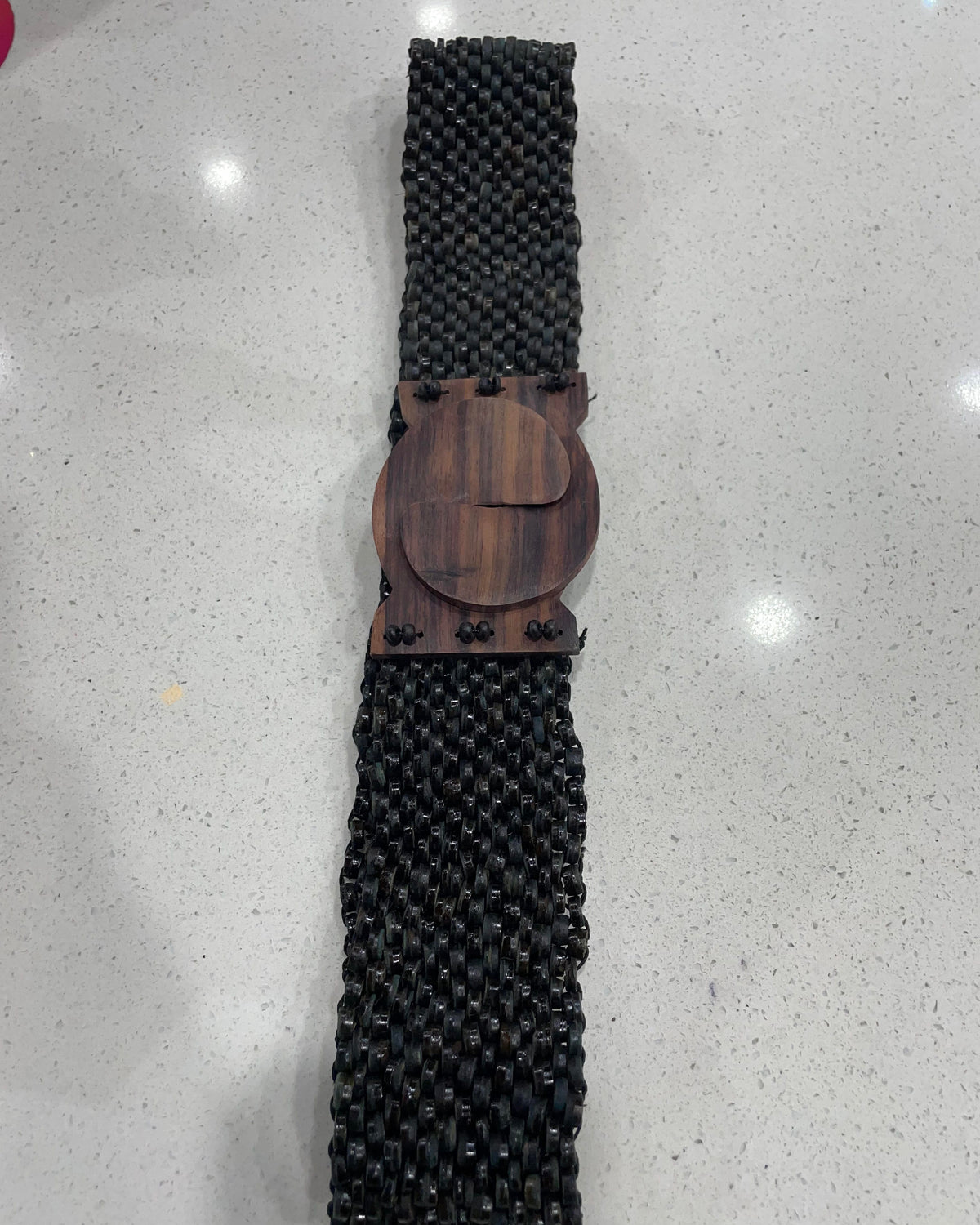 Splash Swimwear Braided Beaded Wooden Stretch Belt Splash Swimwear Belts Black 1000019595