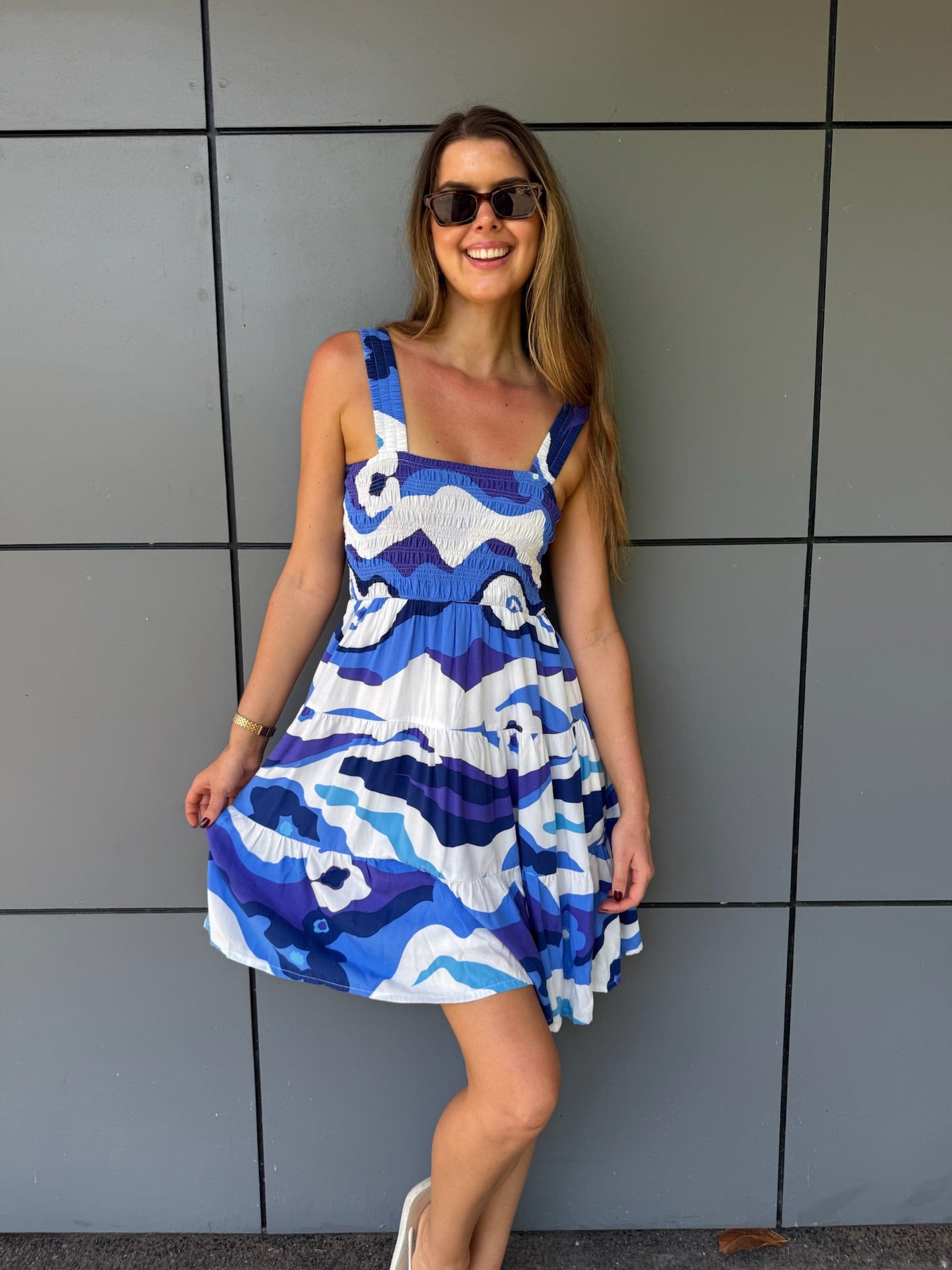 Splash Swimwear Elcee Retro Flowers Mini Dress Elcee Retro Flowers Mini Dress Splash Swimwear