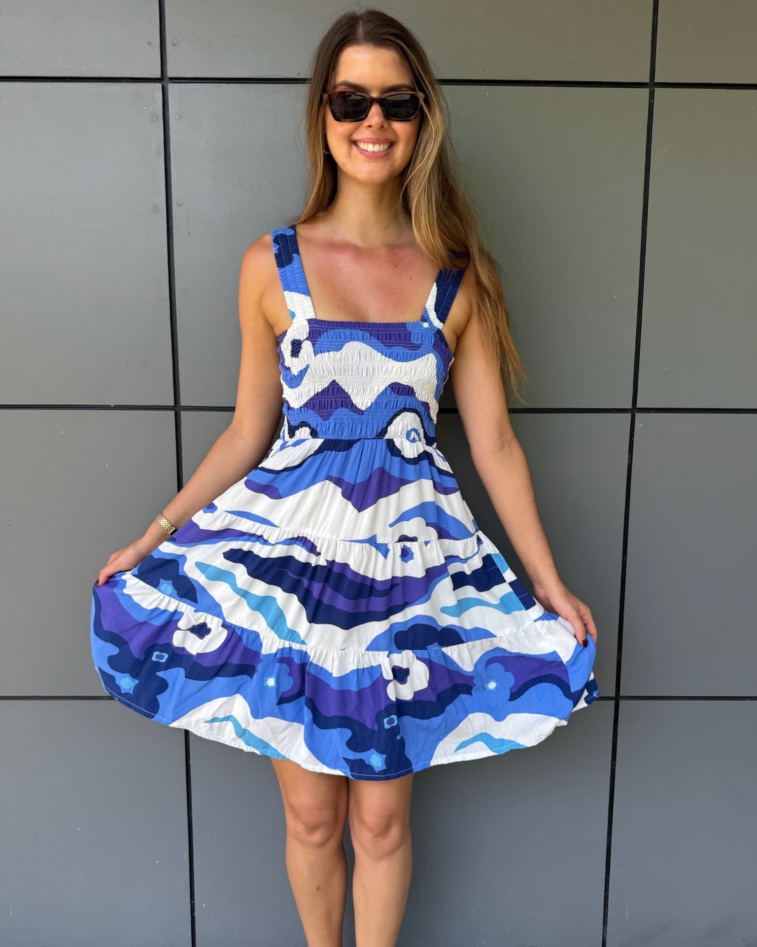 Splash Swimwear Elcee Retro Flowers Mini Dress Elcee Retro Flowers Mini Dress Splash Swimwear