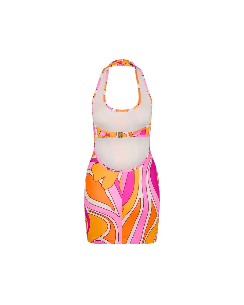 Splash Swimwear Kulani Kinis Sunrise Swirl Halter Neck Mini Dress Kulani Kinis Sunrise Swirl Halter Neck Mini Dress Splash Swimwear Dresses