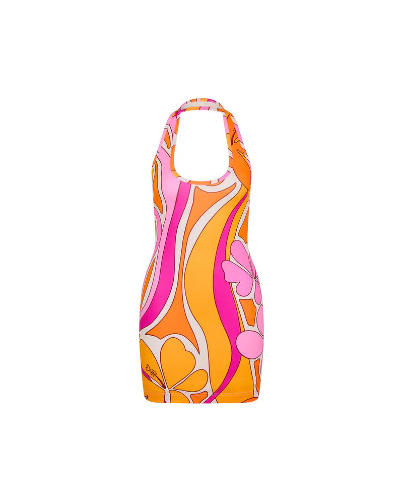 Splash Swimwear Kulani Kinis Sunrise Swirl Halter Neck Mini Dress Kulani Kinis Sunrise Swirl Halter Neck Mini Dress Splash Swimwear Dresses