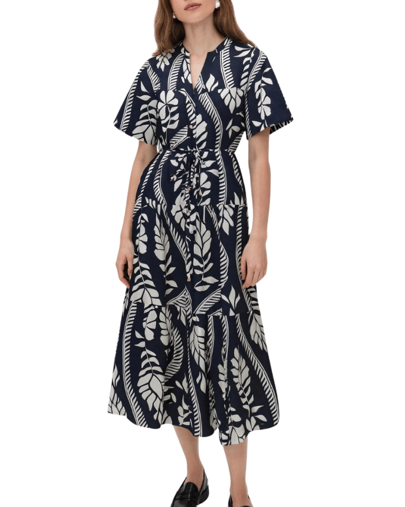 Style Box Black Leaf Motif Dress Black Leaf Motif Dress Splash Swimwear Dresses