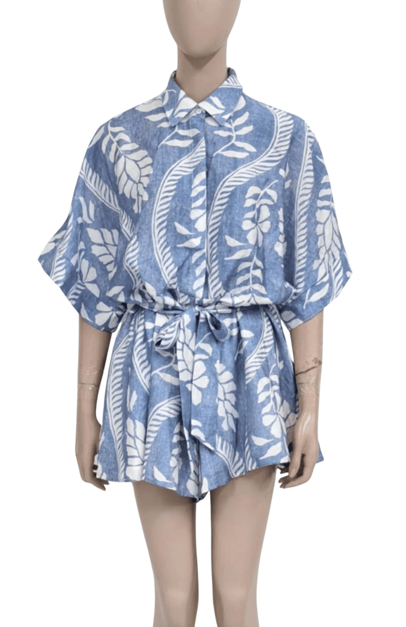 Style Box Sky Blue Motif Playsuit Sky Blue Motif Playsuit Splash Swimwear Playsuits & Jumpsuits