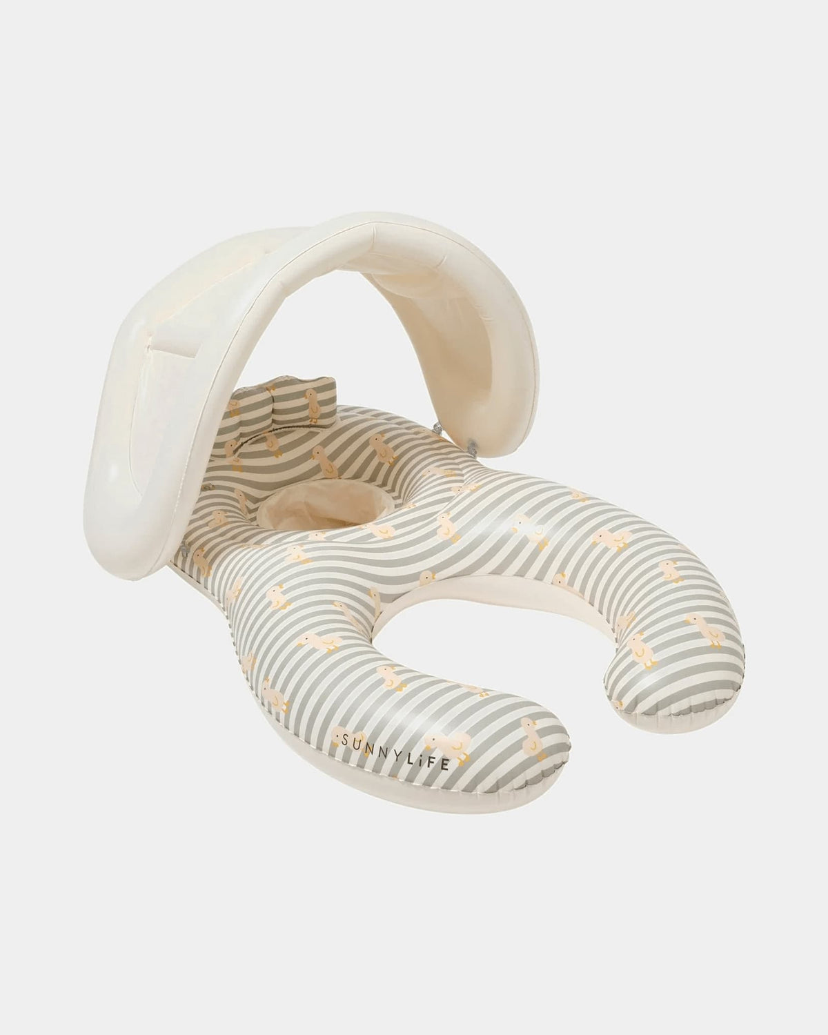 Sunnylife Float Together Baby Seat Dex The Duck - Sage Stripe S51FBSDS Float Together Baby Seat Dex The Duck - Sage Stripe Splash Swimwear Accessories 9339296072158