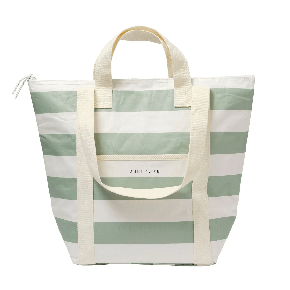 Sunnylife Light Cooler Tote - La Palma Sage Stripe S51NCTWS Light Cooler Tote - La Palma Sage Stripe Splash Swimwear Bags