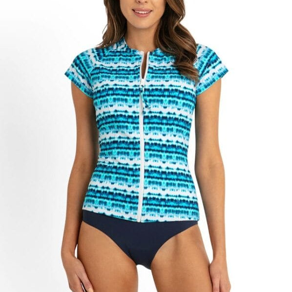 Sunseeker Jasmine Short Sleeve Rash Vest - Blue Sunseeker Jasmine Swim Boardshort - Blue Splash Swimwear