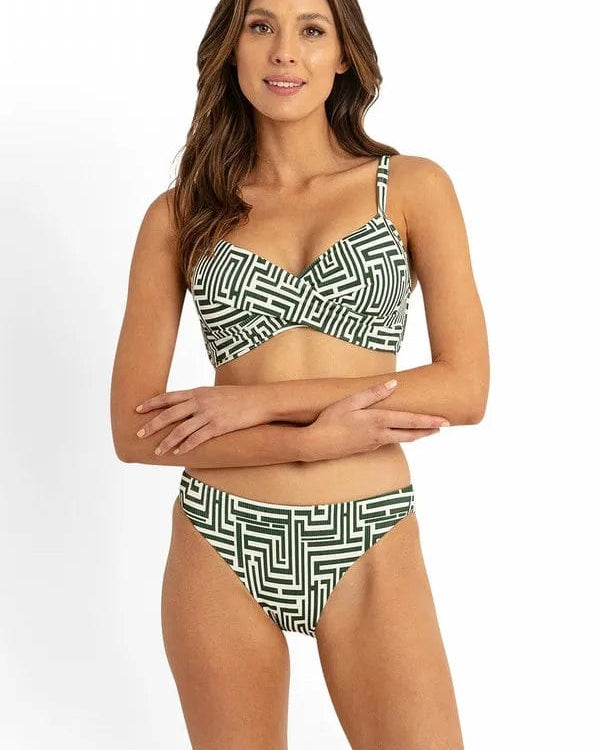 Sunseeker Maze Twist Front Bralette - Khaki Sunseeker Maze Twist Front Bralette - Khaki Splash Swimwear Bikini Tops