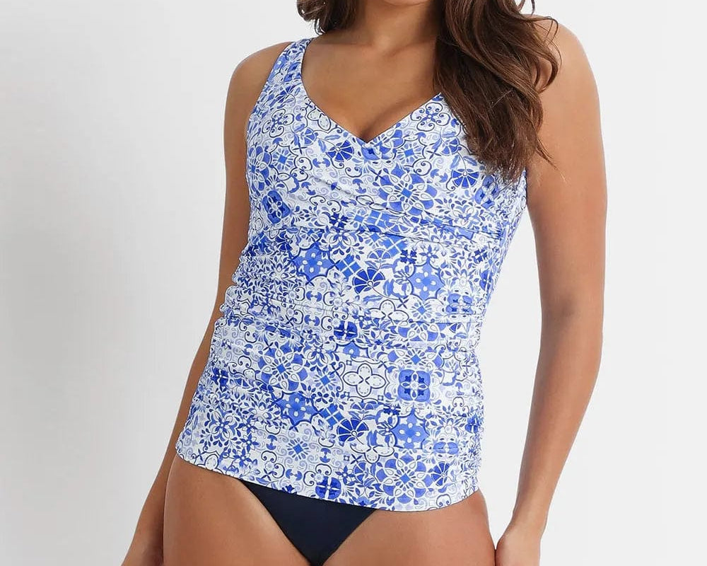 Sunseeker Seville DD/E Twist Ruched Singlet - White Sunseeker Seville DD/E Twist Ruched Singlet - White Splash Swimwear Bikini Tops