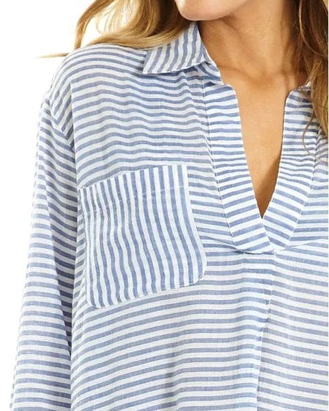 Sunseeker Summer Stripe Painters Shirt Splash Swimwear Tops