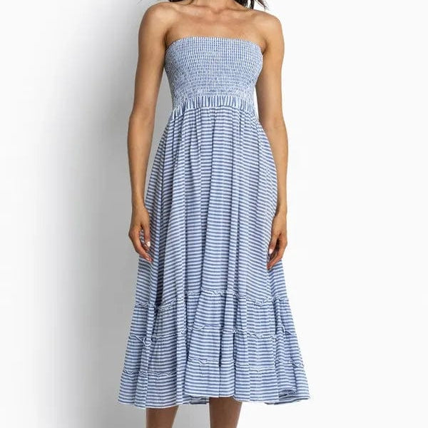 Sunseeker Summer Stripe Sunshine Maxi - Blue SS91723 Splash Swimwear Dresses XS 9313513064805