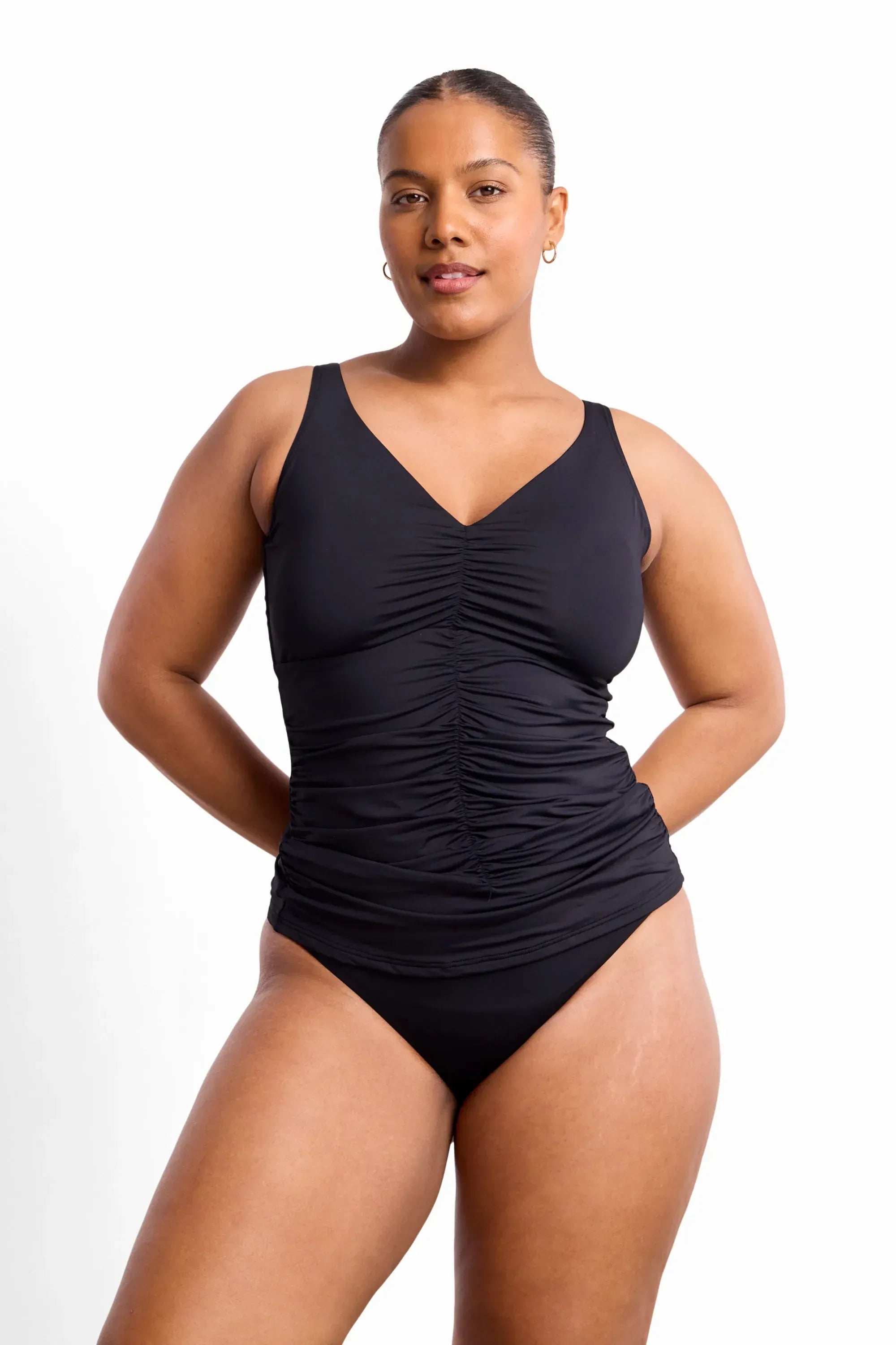 Sunseeker Sunseeker Basix F/G Ruched Minimiser Singlet - Black Sunseeker Basix F/G Ruched Minimiser Singlet - Black Splash Swimwear