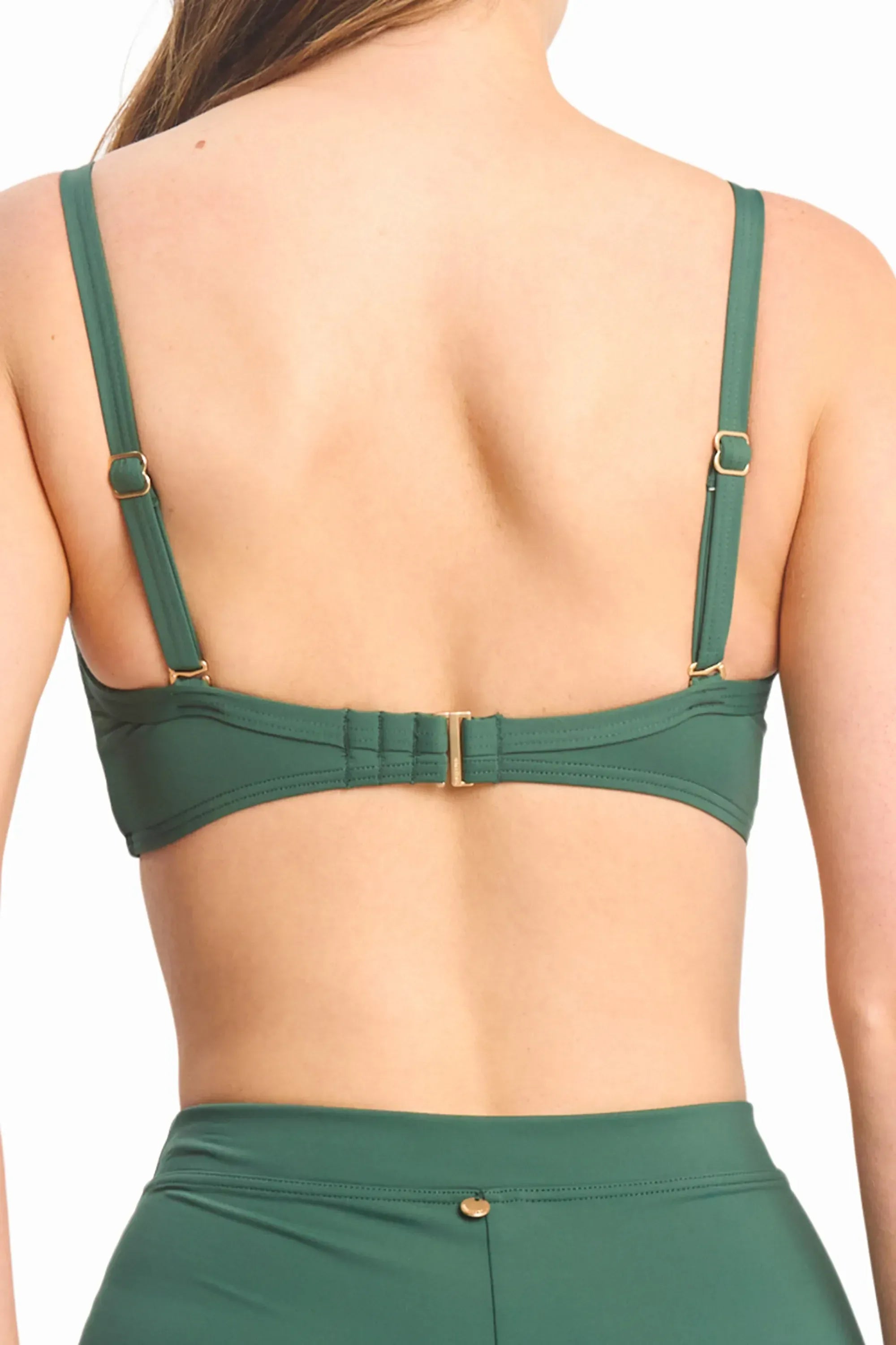 Sunseeker Sunseeker Basix Twist Front Bralette - Seaweed Sunseeker Basix Twist Front Bralette - Seaweed Splash Swimwear Bikini Tops