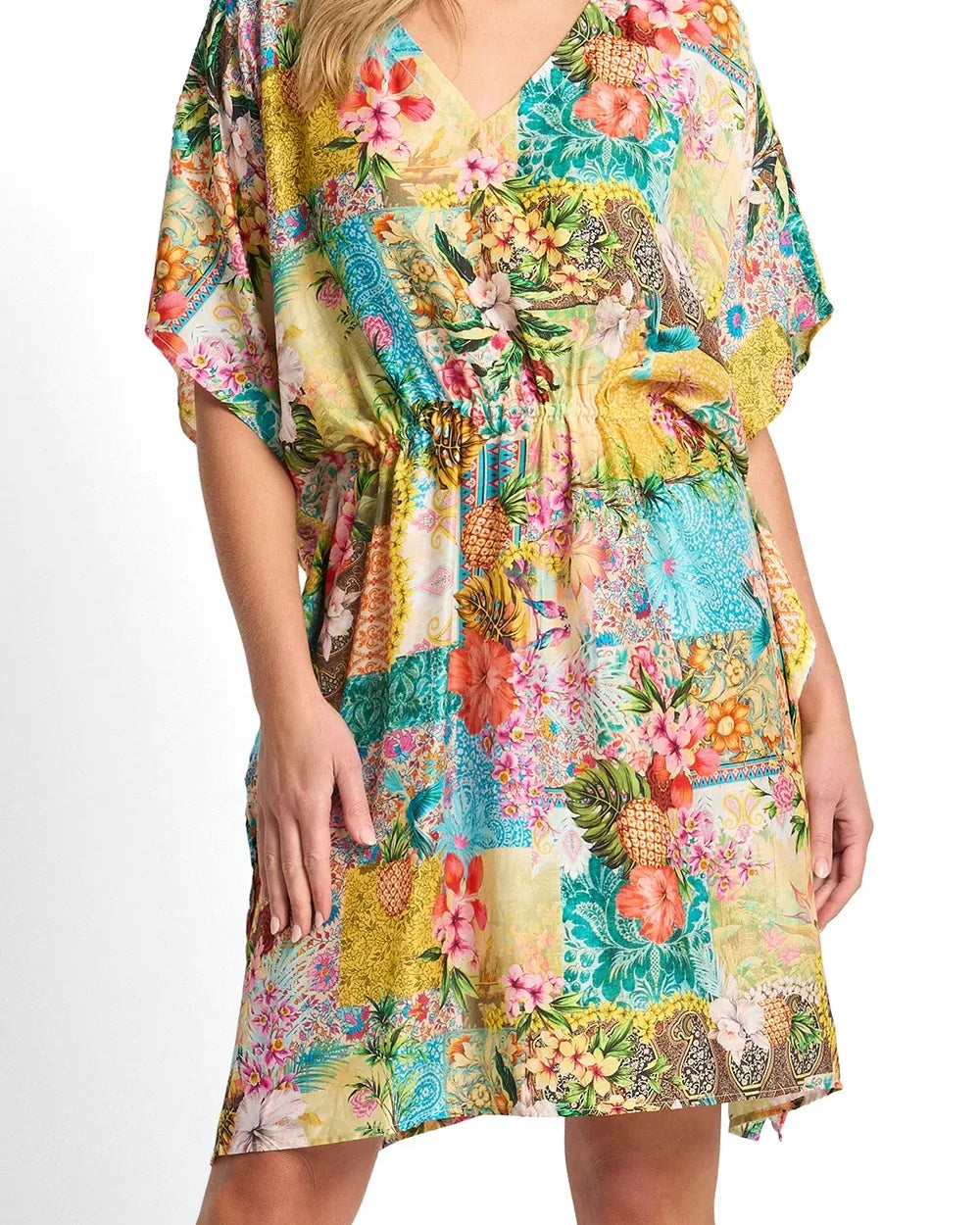 Sunseeker Sunseeker Papaya Vee Mini Kaftan - Multi Sunseeker Papaya Vee Mini Kaftan - Multi Splash Swimwear