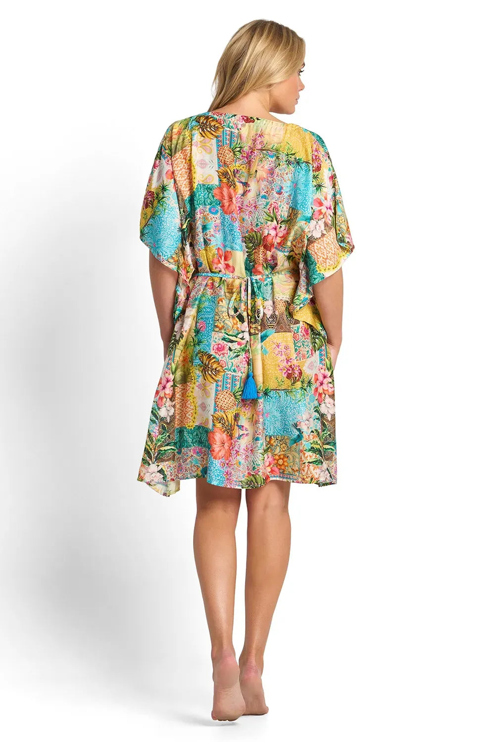 Sunseeker Sunseeker Papaya Vee Mini Kaftan - Multi Sunseeker Papaya Vee Mini Kaftan - Multi Splash Swimwear