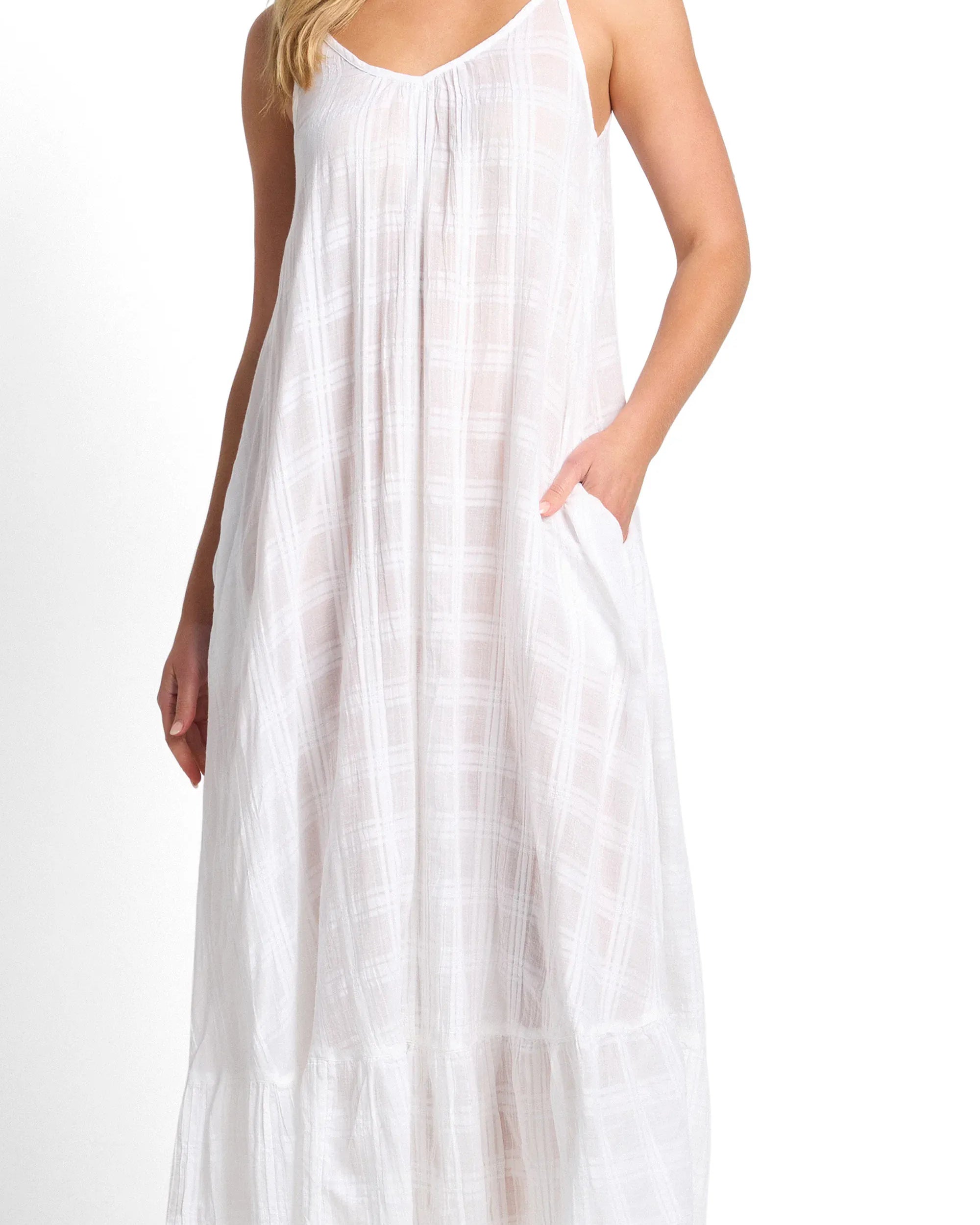 Sunseeker Sunseeker Picnic Scoop Maxi SS92123 Sunseeker Picnic Soft Maxi Dress | Sunseeker Splash Swimwear General White / XS 9313513526099