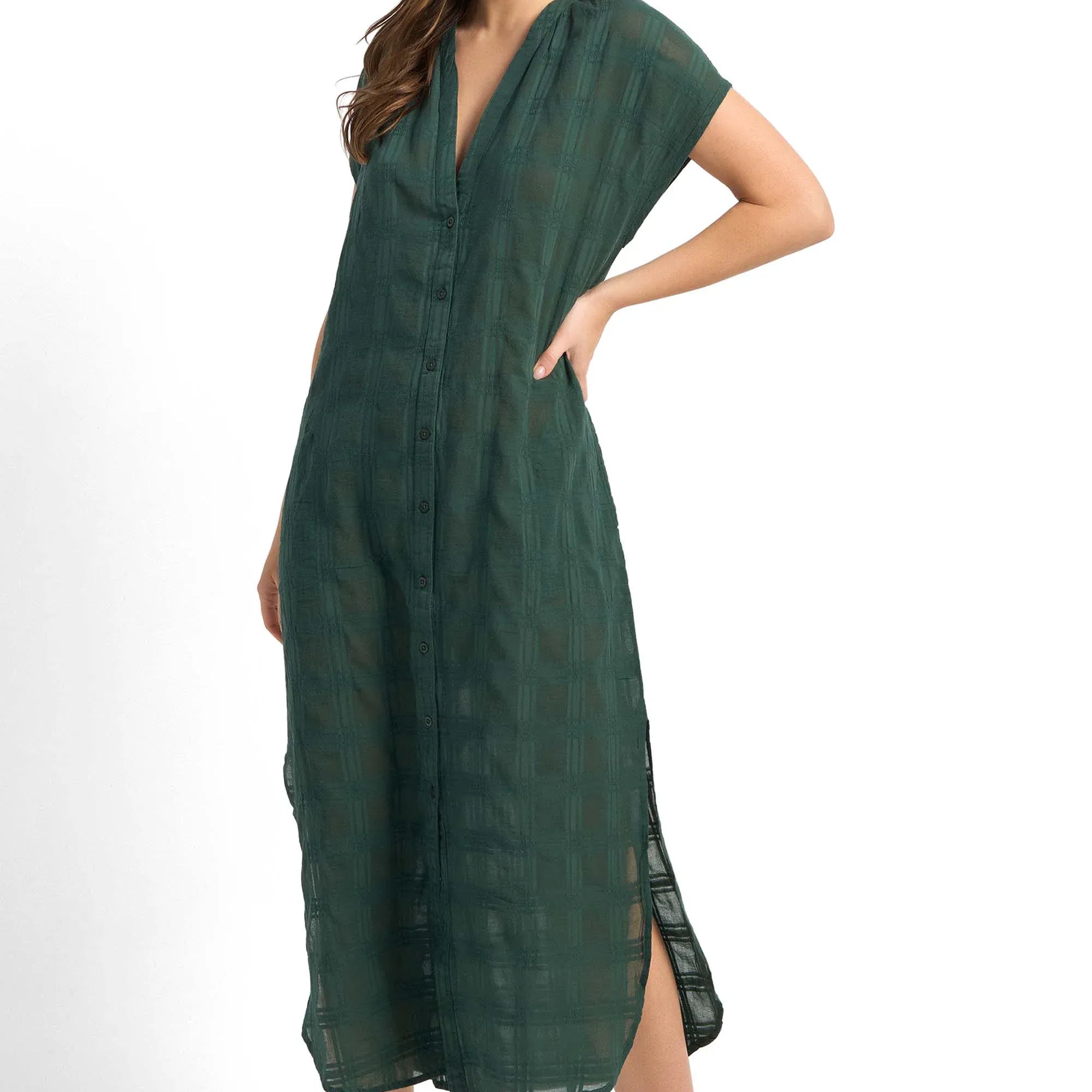 Sunseeker Sunseeker Picnic Soft Maxi Dress SS92439 Sunseeker Picnic Soft Maxi Dress | Sunseeker Splash Swimwear General Seaweed / XS