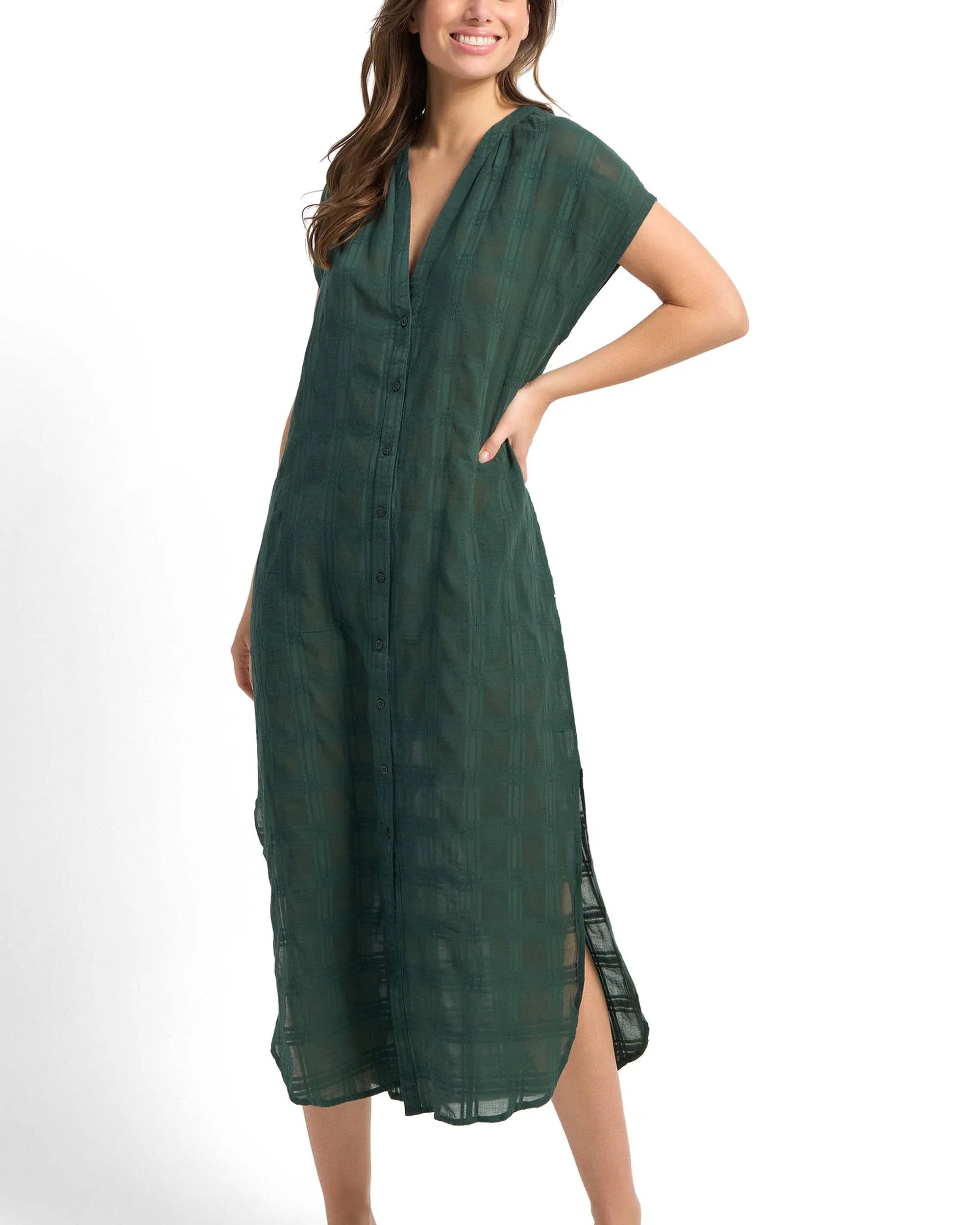 Sunseeker Sunseeker Picnic Soft Maxi Dress SS92439 Sunseeker Picnic Soft Maxi Dress | Sunseeker Splash Swimwear General Seaweed / XS