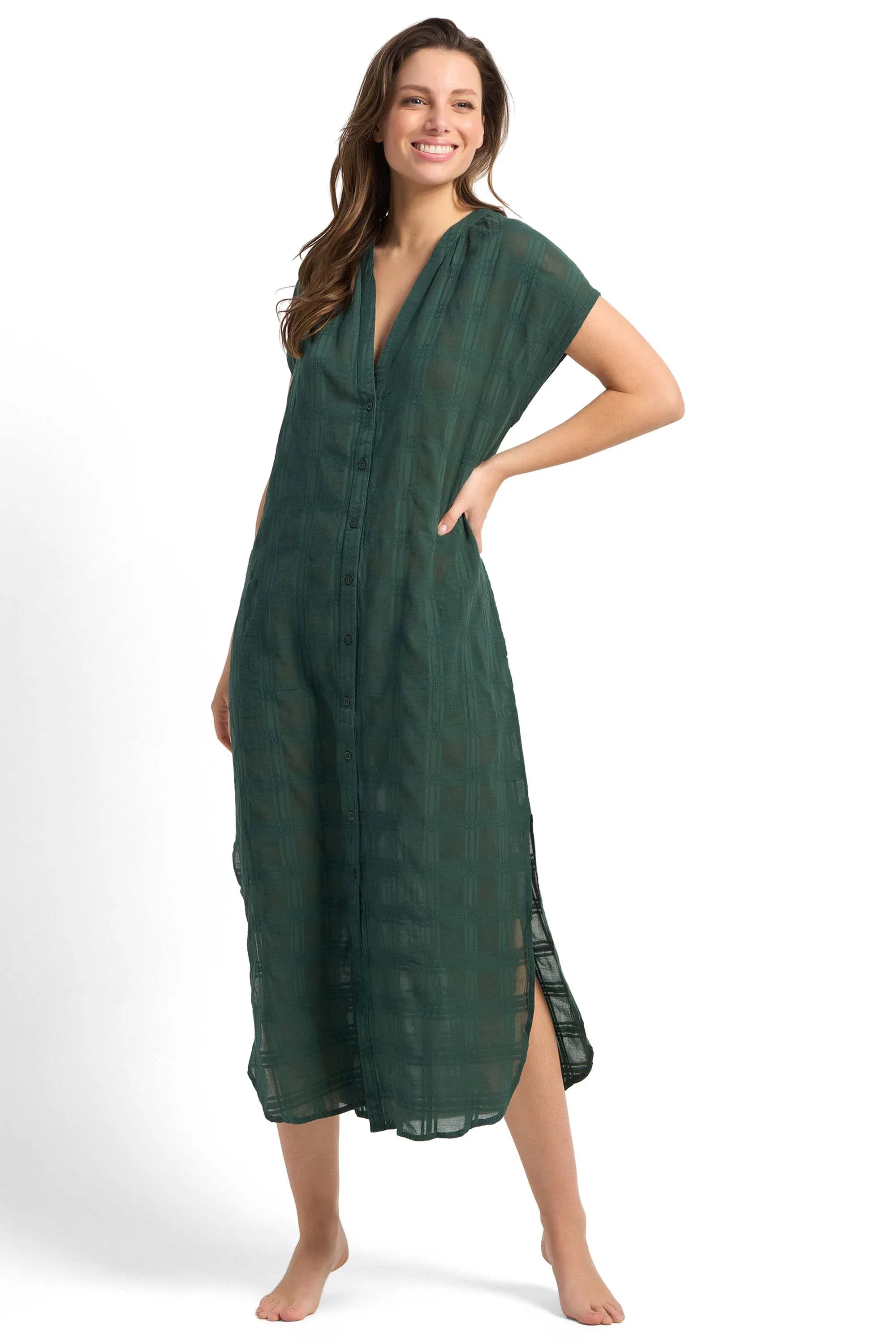 Sunseeker Sunseeker Picnic Soft Maxi Dress SS92439 Sunseeker Picnic Soft Maxi Dress | Sunseeker Splash Swimwear General Seaweed / XS