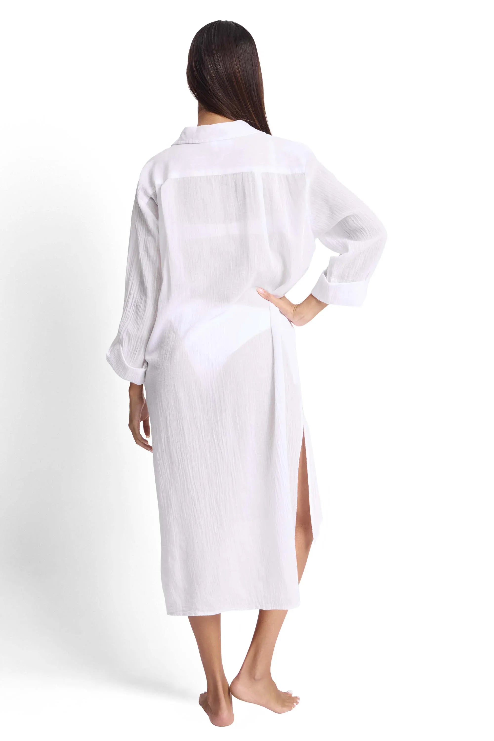 Sunseeker Sunseeker Resort Straight Longline Shirt Sunseeker Resort Straight Longline Shirt | Sunseeker Splash Swimwear Tops