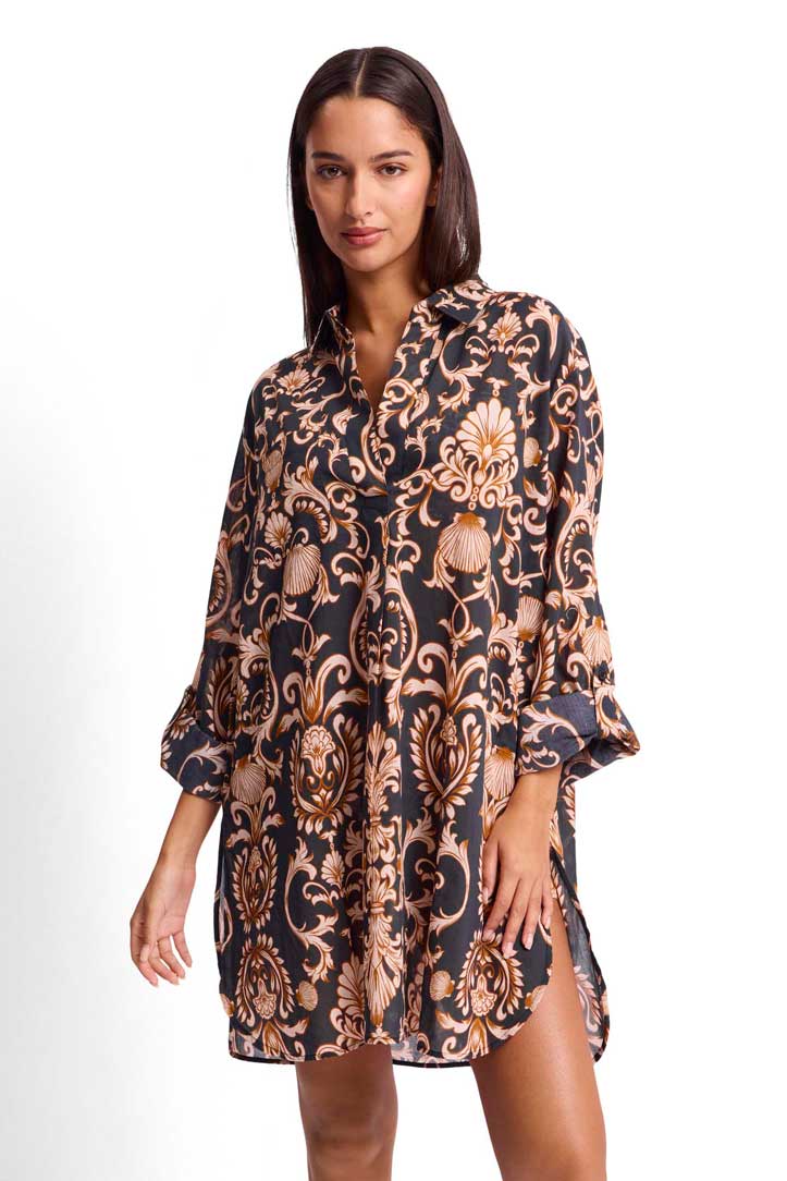 Sunseeker Sunseeker Shell City Painters Shirt - Black* Sunseeker Shell City Painters Shirt - Black* Splash Swimwear Kaftans & Cover Ups